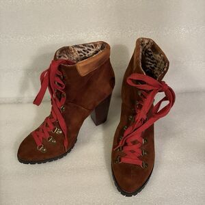 Luichiny Anna May IMI Women’s Brown Suede Leather Ankle Boots. Size 10